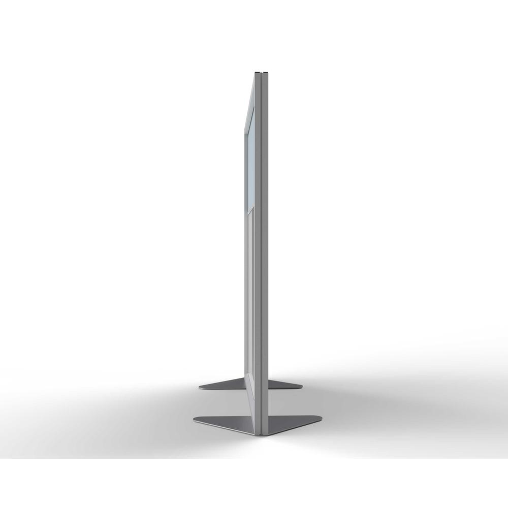 Ghent Floor Partition with Aluminum Frame and 2 Split Panel Infill, Porcelain and Silver Vinyl, 54"H x 48"W. Picture 3