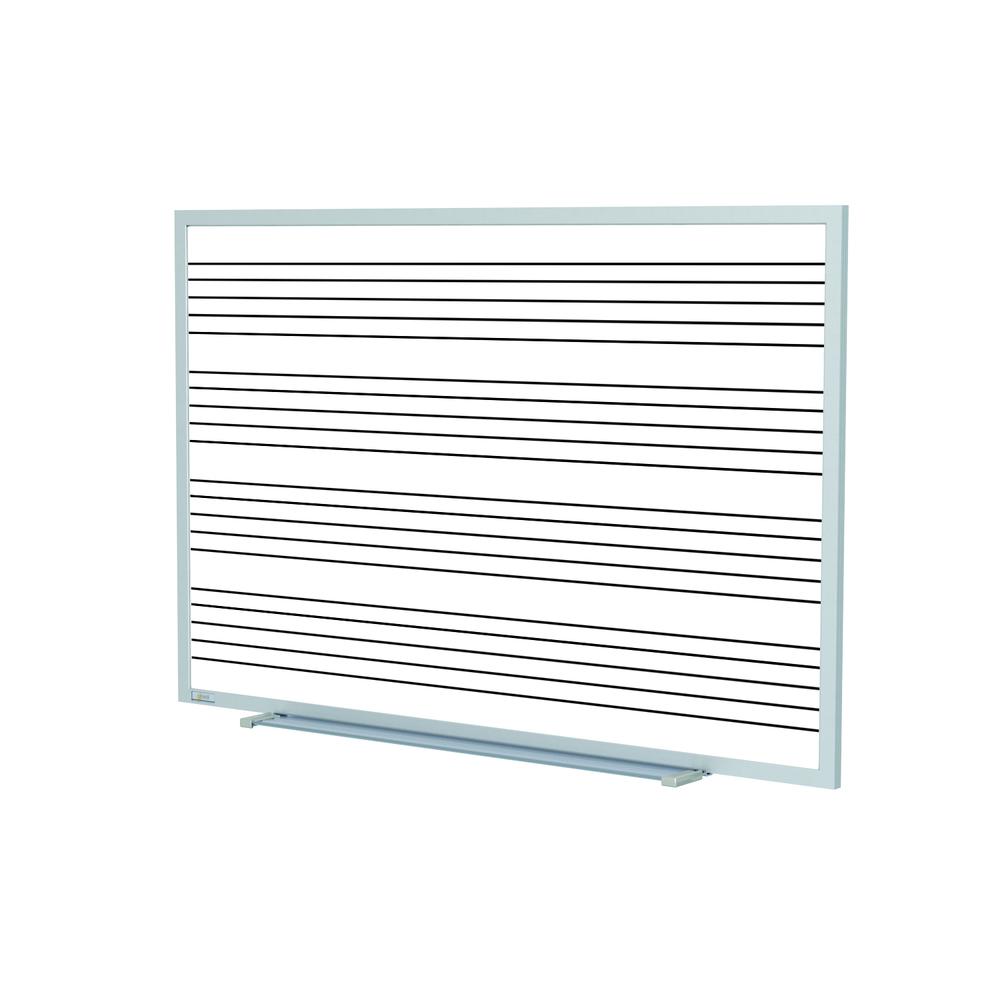 Ghent 48.5" x 72.5" M1 Style Porcelain Magnetic Whiteboard with Music Staff w/ 4 Markers & Eraser. Picture 1