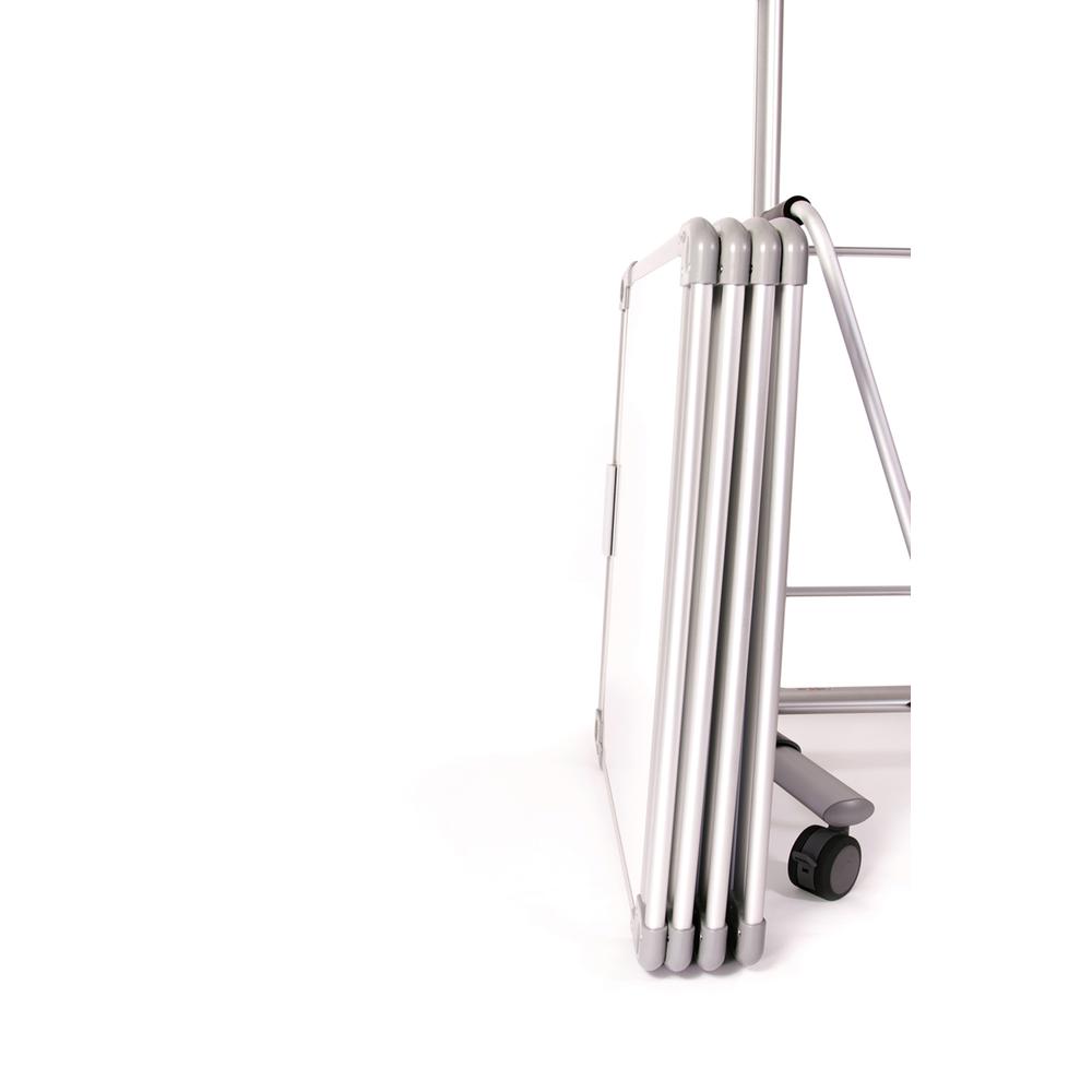 Ghent Nexus Easel+, Mobile 2-Sided Porcelain Magnetic Whiteboard with Tablet Storage, 4 Tablets, 39"H x 26"W. Picture 4