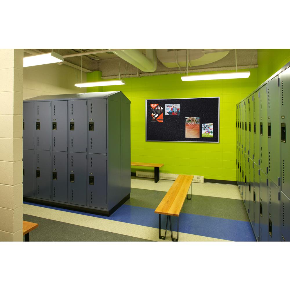 48.5"x60.5" Aluminum Frame Recycled Rubber Bulletin Board - Black. Picture 4