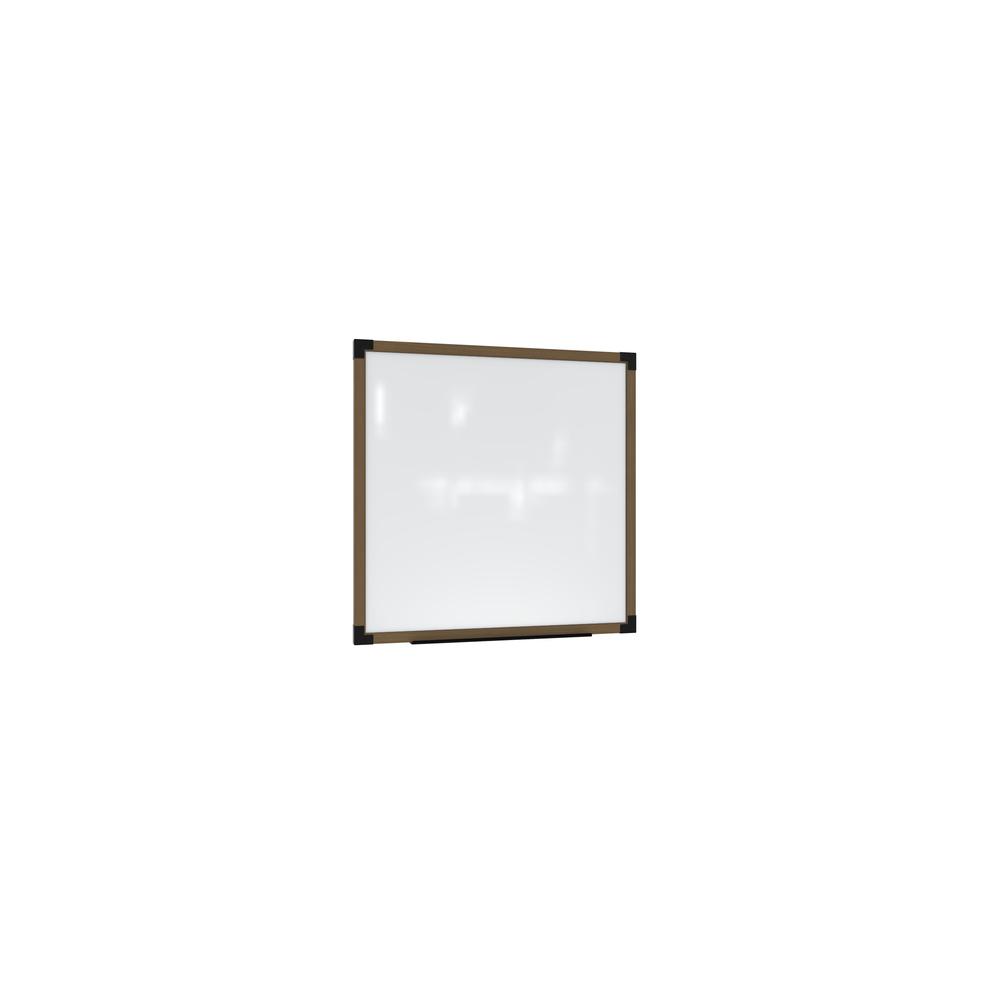 Ghent Prest Wall Whiteboard, Magnetic, Driftwood Oak Frame, 4'H x 4'W. Picture 1