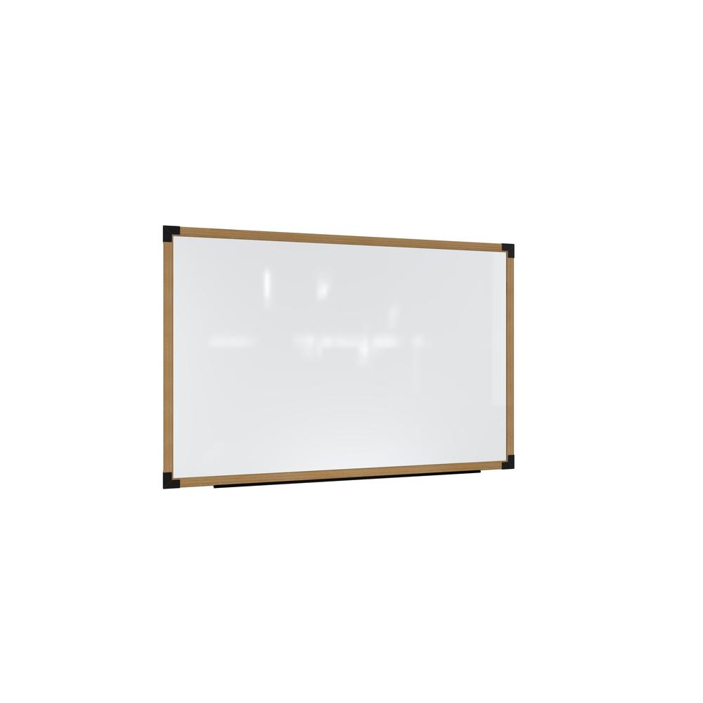 Ghent Prest Wall Whiteboard, Magnetic, Natural Oak Frame, 3'H x 6'W. Picture 1