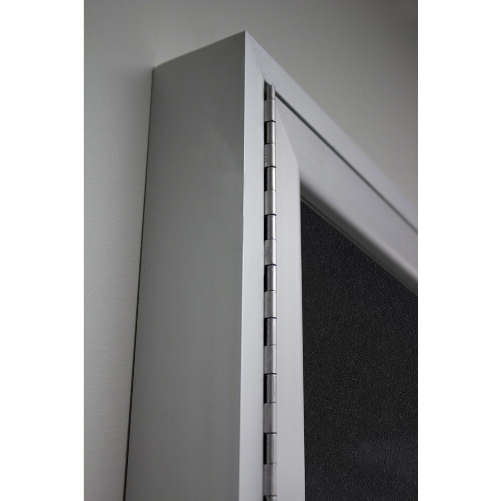 36"x36" 1-Dr Satin Alum Fr Enclosed Recycled Rubber Bulletin Board - Black. Picture 2