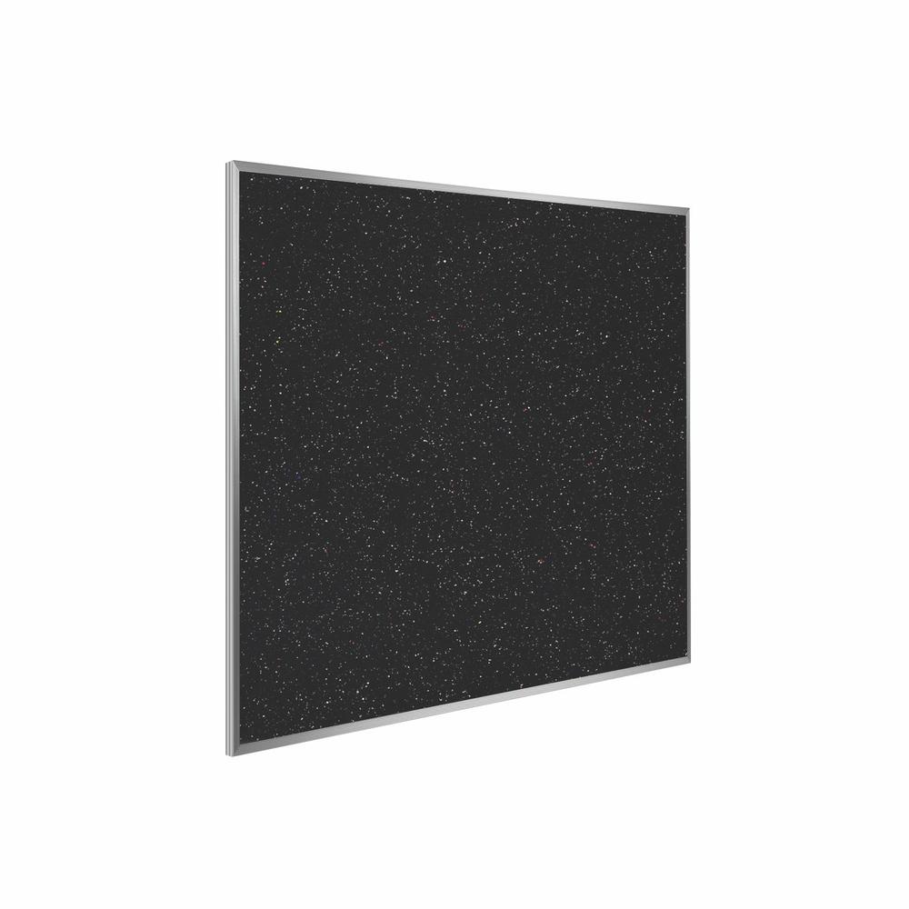 Ghent Recycled Bulletin Board with Aluminum Frame, 4'H x 4'W, Confetti. Picture 1
