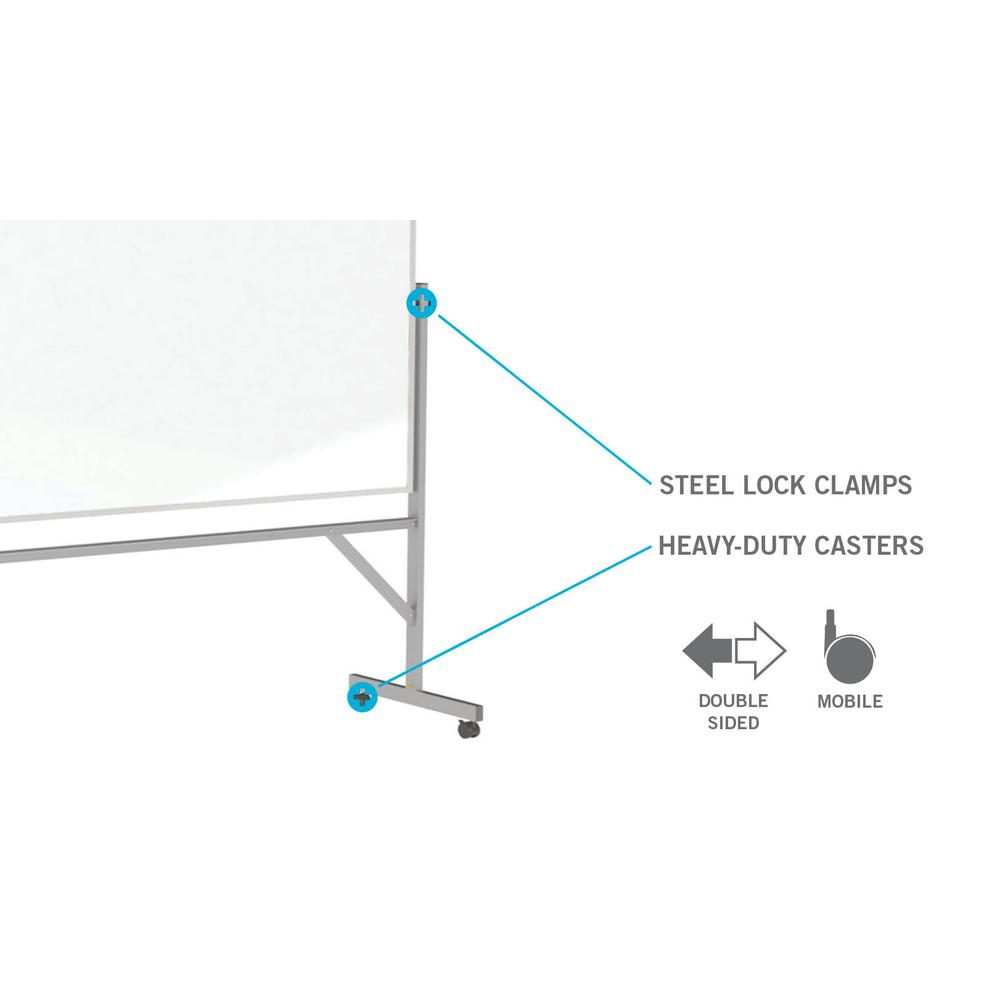 Ghent 78?"x 77¼" Alum Frame Reversible Porcelain Magnetic Whiteboard w/4 Markers & Eraser - Music Staff 2 Sides. Picture 5