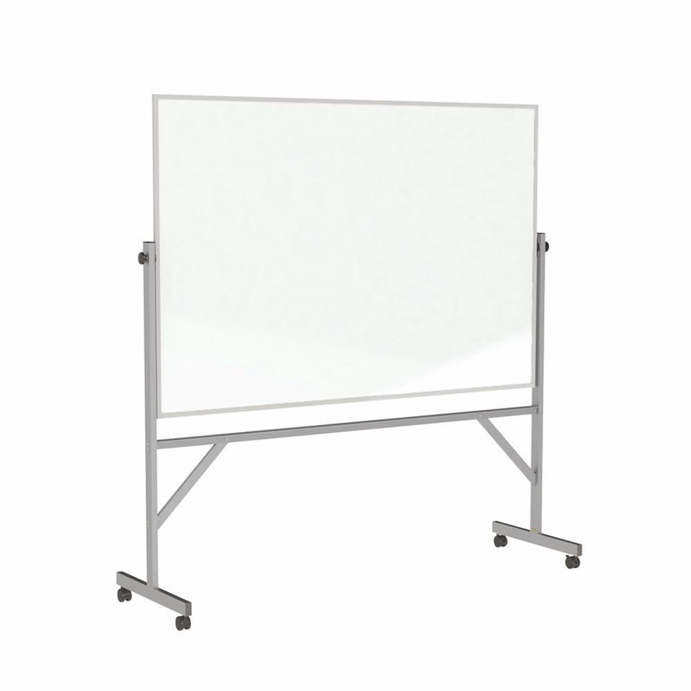 Ghent Reversible Magnetic Porcelain Whiteboard with Aluminum Frame, 4'H x 8'W. Picture 1