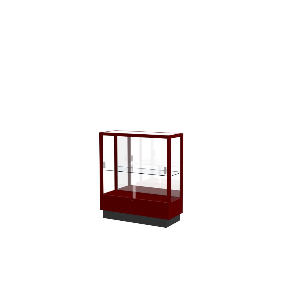 Heritage 36"W x 40"H x 14"D Counter Case, Mirror Back, Hardwood Cordovan Finish. Picture 1