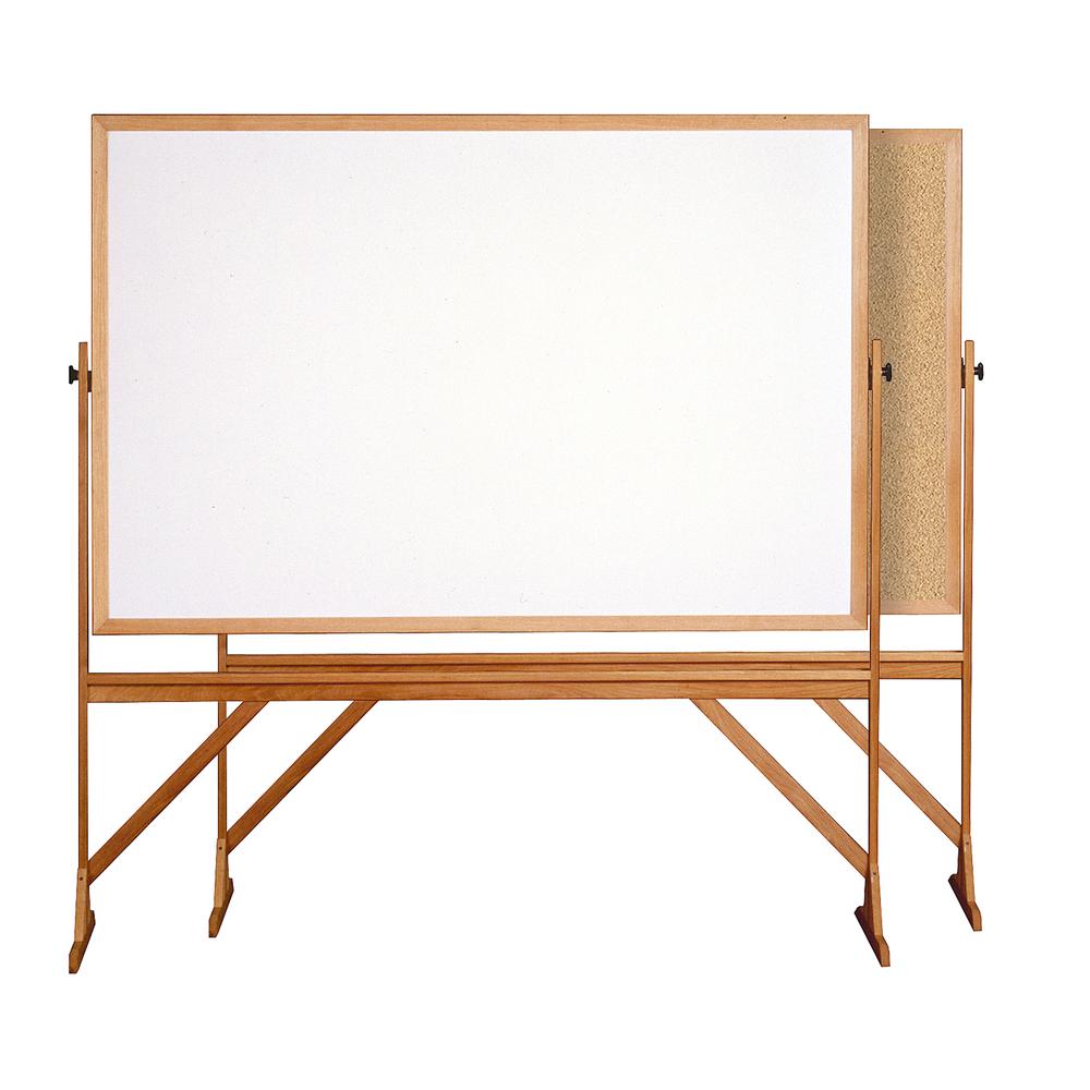 78⅛"x 77¼" Wood Frame Reversible Non-Magnetic Marker/Natural Cork. Picture 1