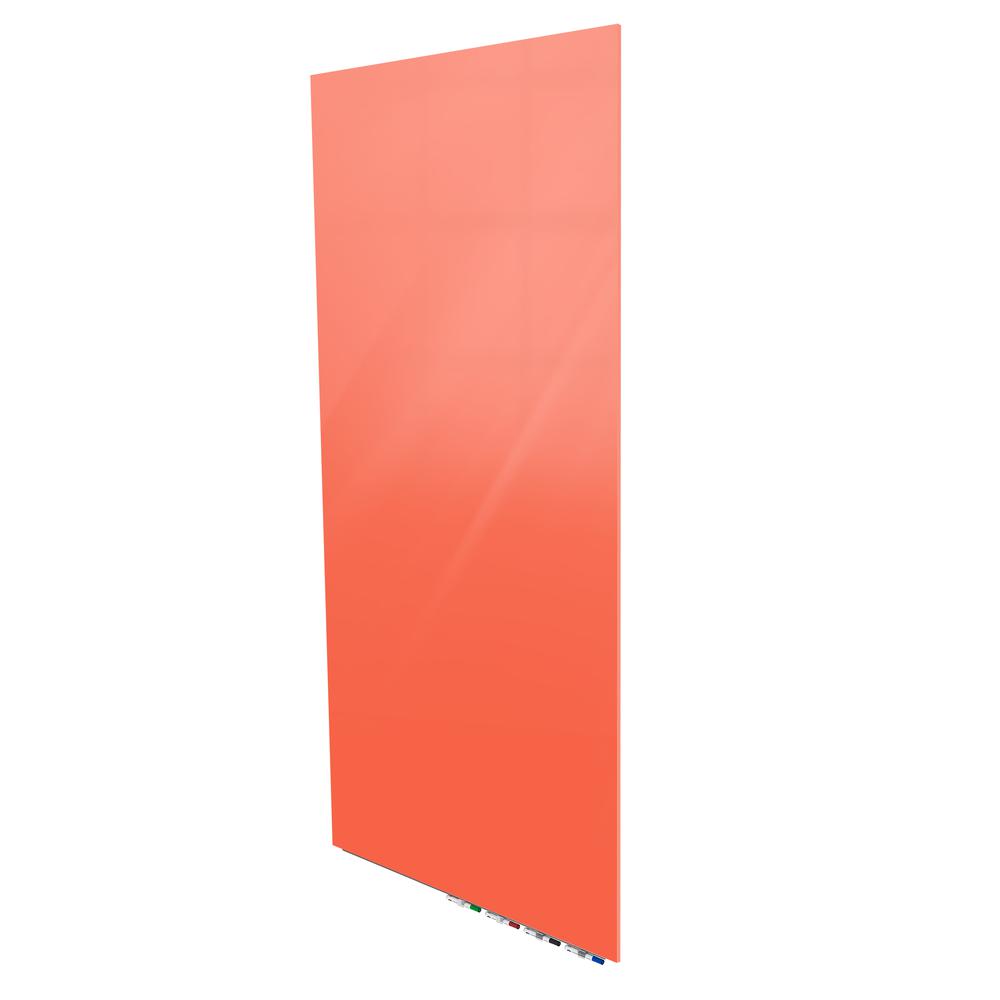 Ghent Aria 6'H x 4'W Magnetic Glass White Board, Gray Surface, Vertical, 4 Rare Earth Magnets, 4 Markers and Eraser. Picture 2