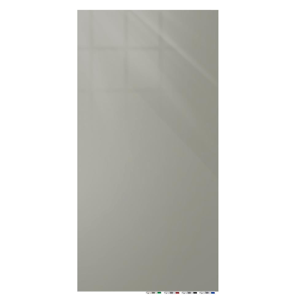 Ghent Aria 6'H x 4'W Magnetic Glass White Board, Blue Surface, Vertical, 4 Rare Earth Magnets, 4 Markers and Eraser. Picture 1