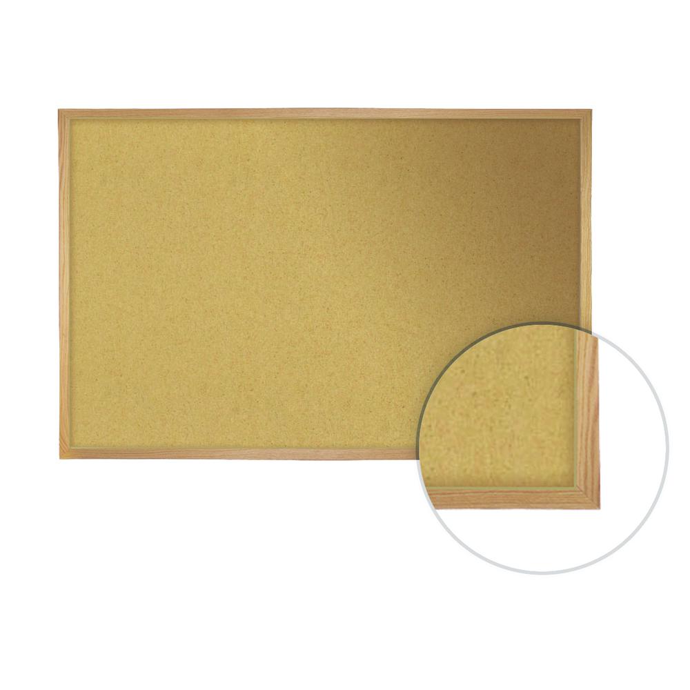 Ghent Natural Cork Bulletin Board with Wood Frame, 3'H x 5'W. Picture 2
