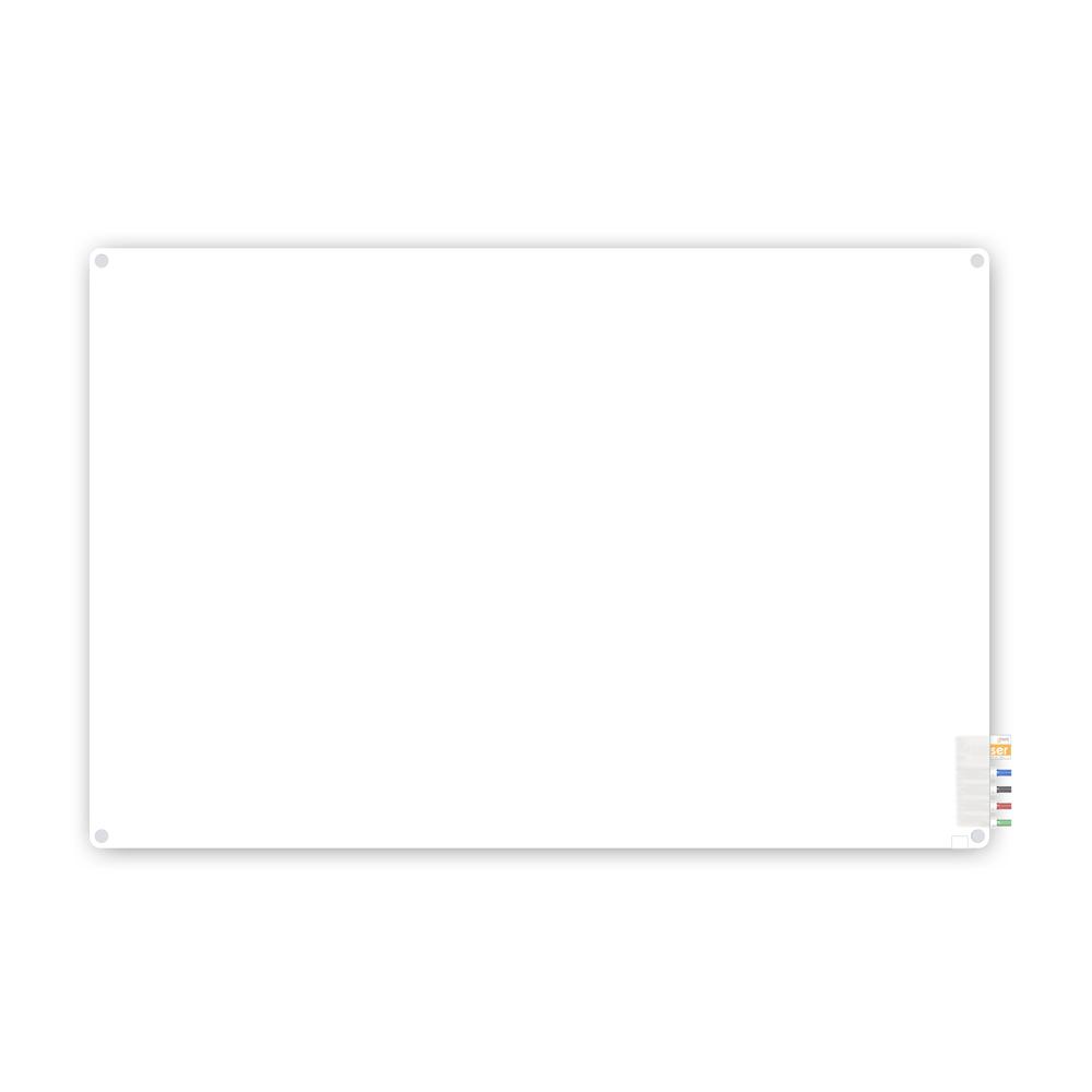 Ghent 4'x6' Harmony Frosted Glass Board - Radius Corners - 4 Markers and Eraser. Picture 1