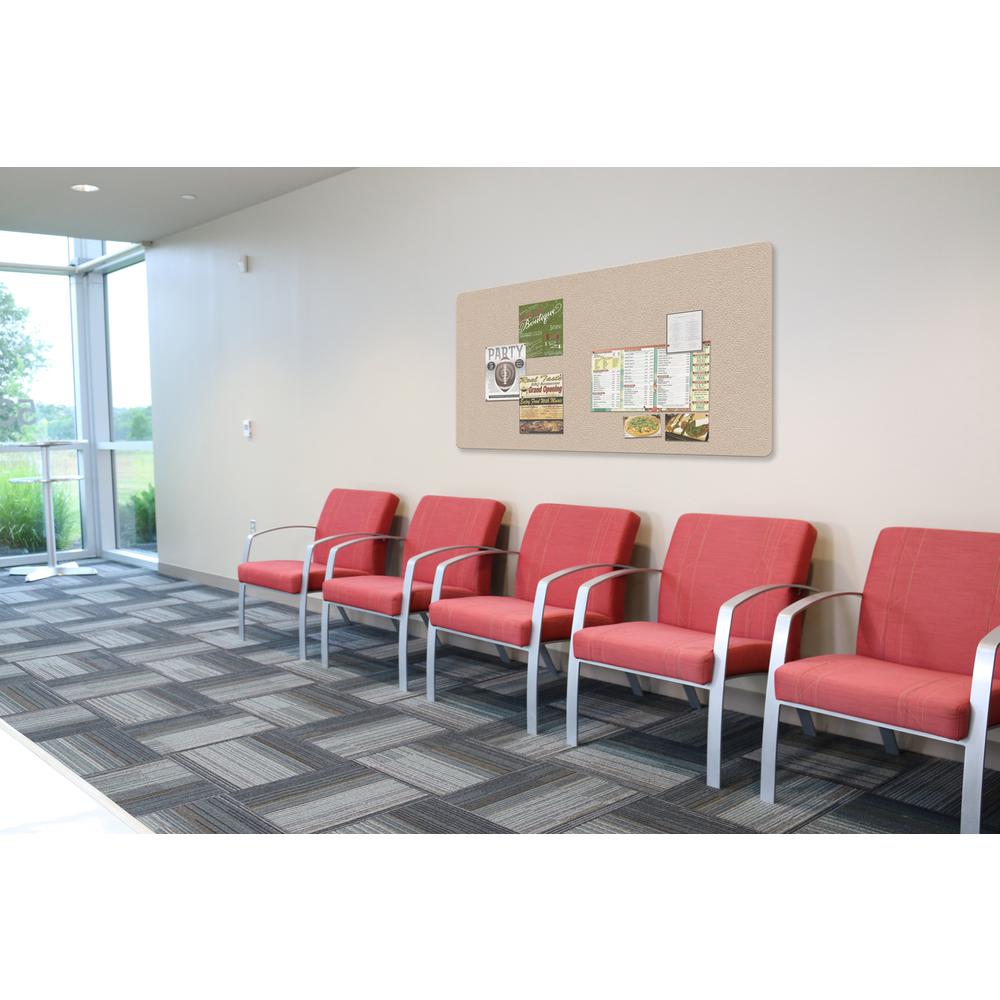 Ghent 48"x72" Fabric Bulletin Board w/ Wrapped Edge - Beige. Picture 2