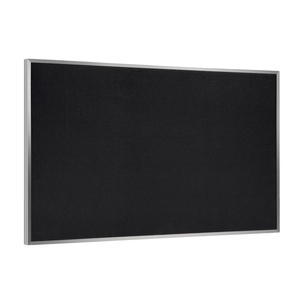 48.5"x48.5" Aluminum Frame Recycled Rubber Bulletin Board - Black. Picture 1
