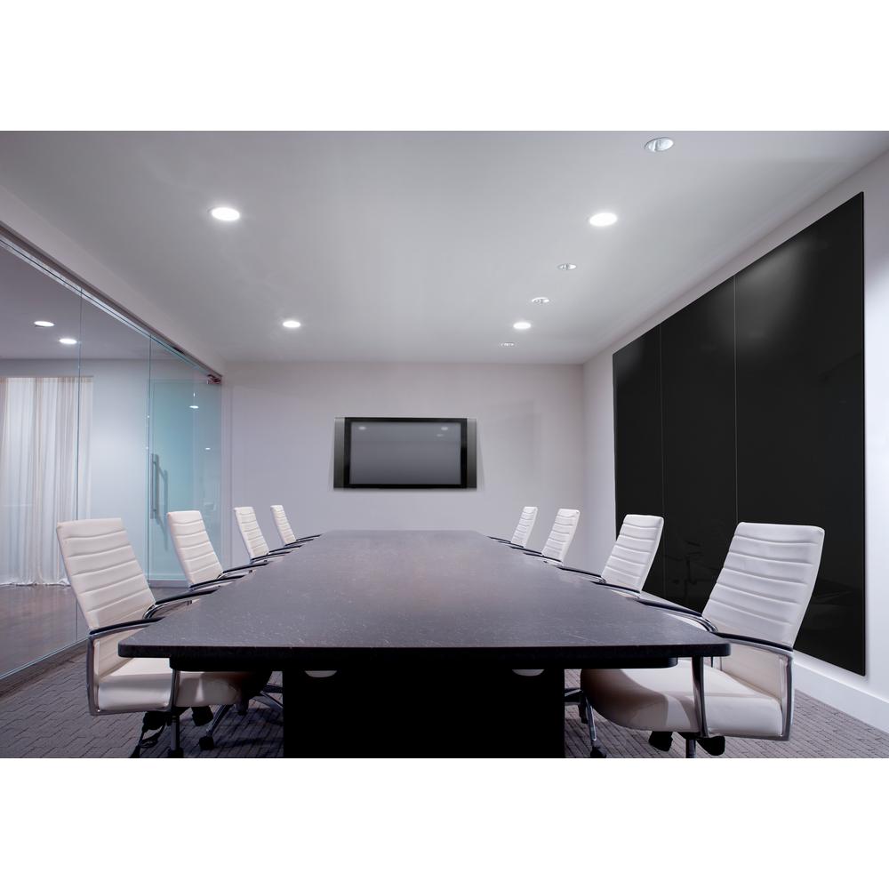 Ghent Aria 4'H x 4'W Magnetic Glass White Board, Blue Surface, , 4 Rare Earth Magnets, 4 Markers and Eraser. Picture 3
