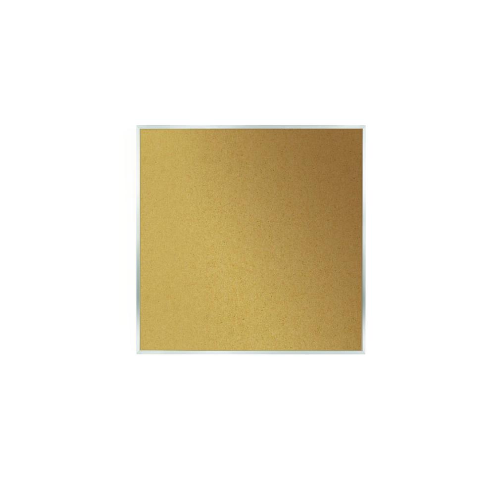 Ghent Natural Cork Bulletin Board with Aluminum Frame, 4'H x 4'W. Picture 1