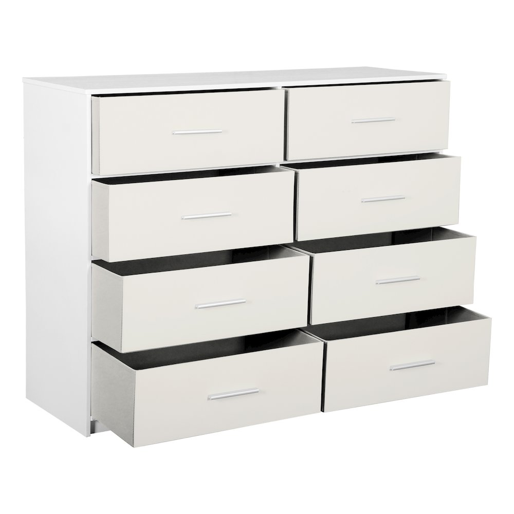 8-Drawer Dresser with Large Fabric Drawers, White. Picture 4