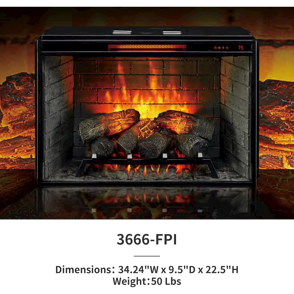 33" Fireplace Insert with Door Sensor. Picture 3