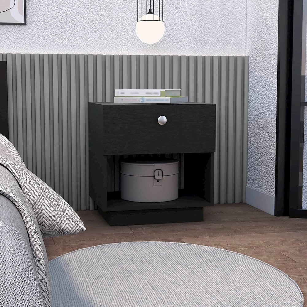 Paris Nightstand Black MDF. Picture 3