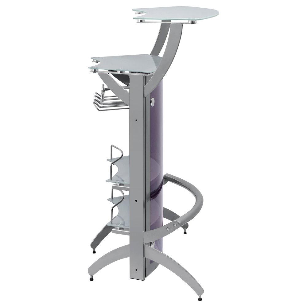 Dallas 2-shelf Curved Freestanding Home Bar Cabinet Silver. Picture 9