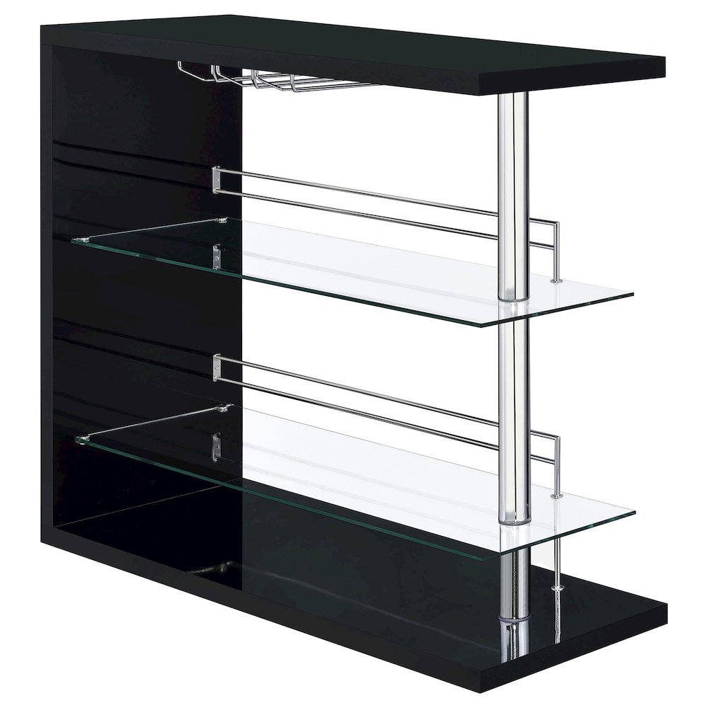 Prescott Rectangular Home Wine Table Black High Gloss. Picture 1