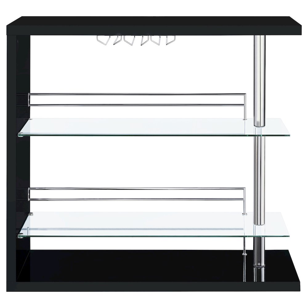 Prescott Rectangular Home Wine Table Black High Gloss. Picture 6