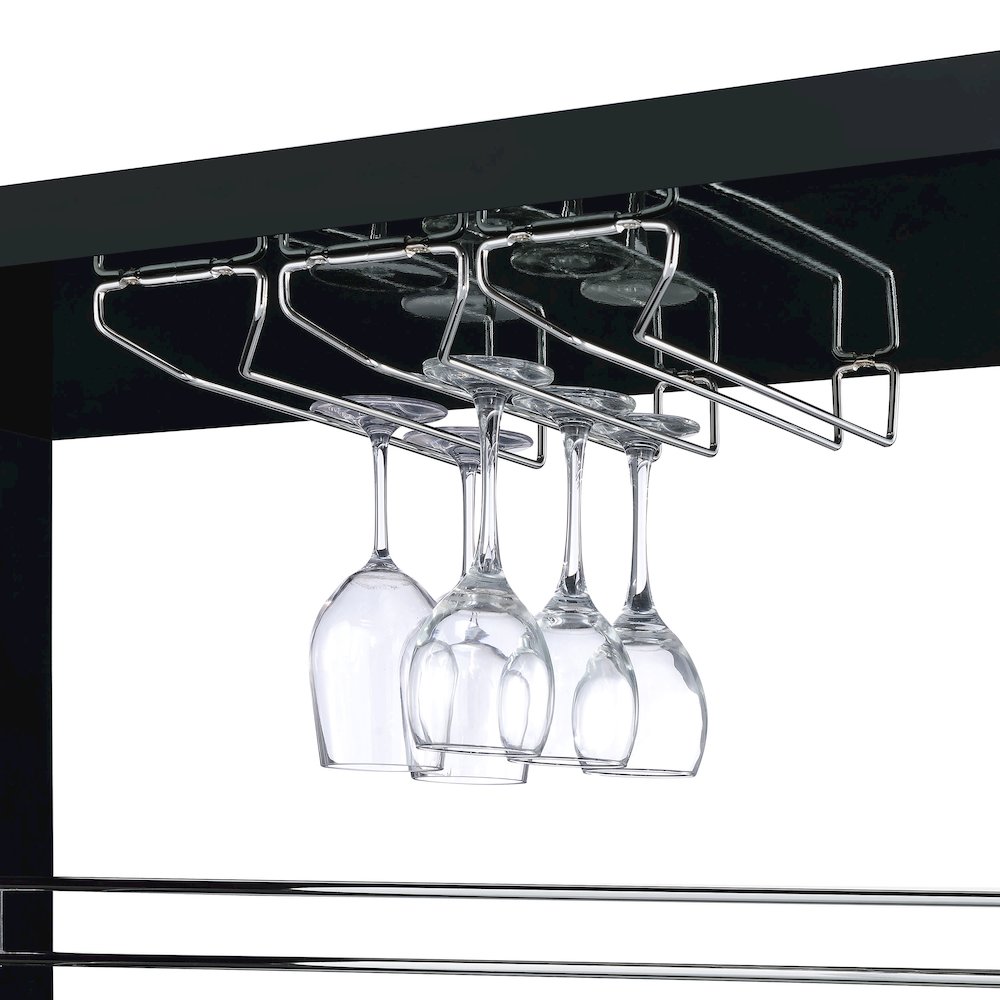 Prescott Rectangular Home Wine Table Black High Gloss. Picture 9