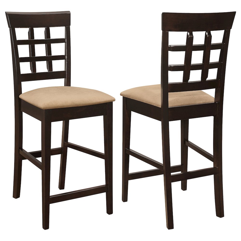 Gabriel Lattice Back Counter Chair Cappuccino (Set of 2). Picture 1