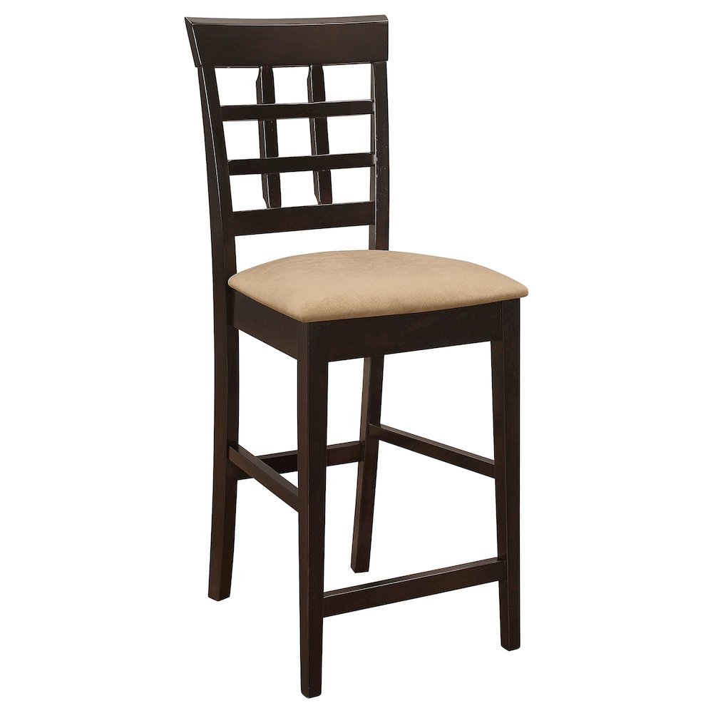 Gabriel Lattice Back Counter Chair Cappuccino (Set of 2). Picture 3