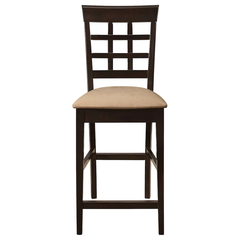 Gabriel Lattice Back Counter Chair Cappuccino (Set of 2). Picture 4