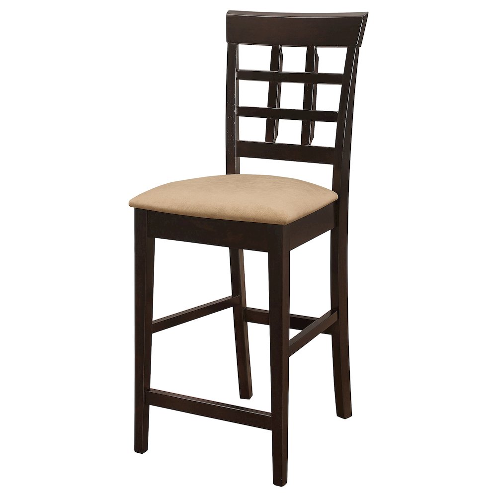 Gabriel Lattice Back Counter Chair Cappuccino (Set of 2). Picture 5