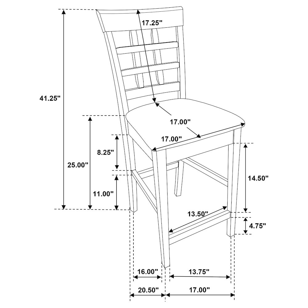 Gabriel Lattice Back Counter Chair Cappuccino (Set of 2). Picture 14