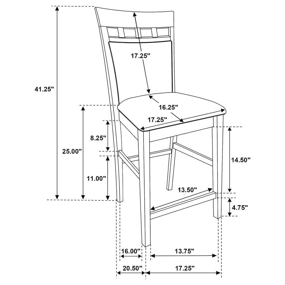 Gabriel Closed Back Counter Chair Cappuccino (Set of 2). Picture 14