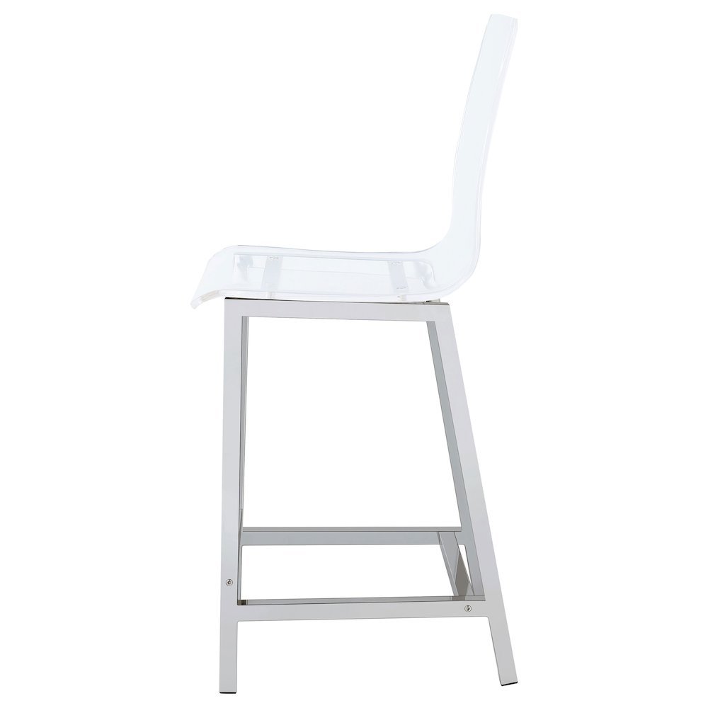 Juelia Clear Acrylic Counter Chair Chrome (Set of 2). Picture 6