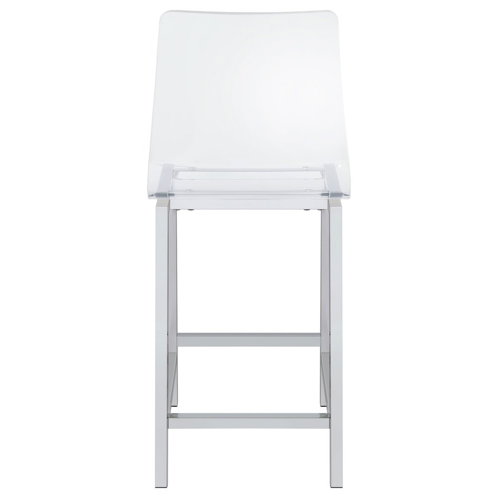 Juelia Clear Acrylic Counter Chair Chrome (Set of 2). Picture 8