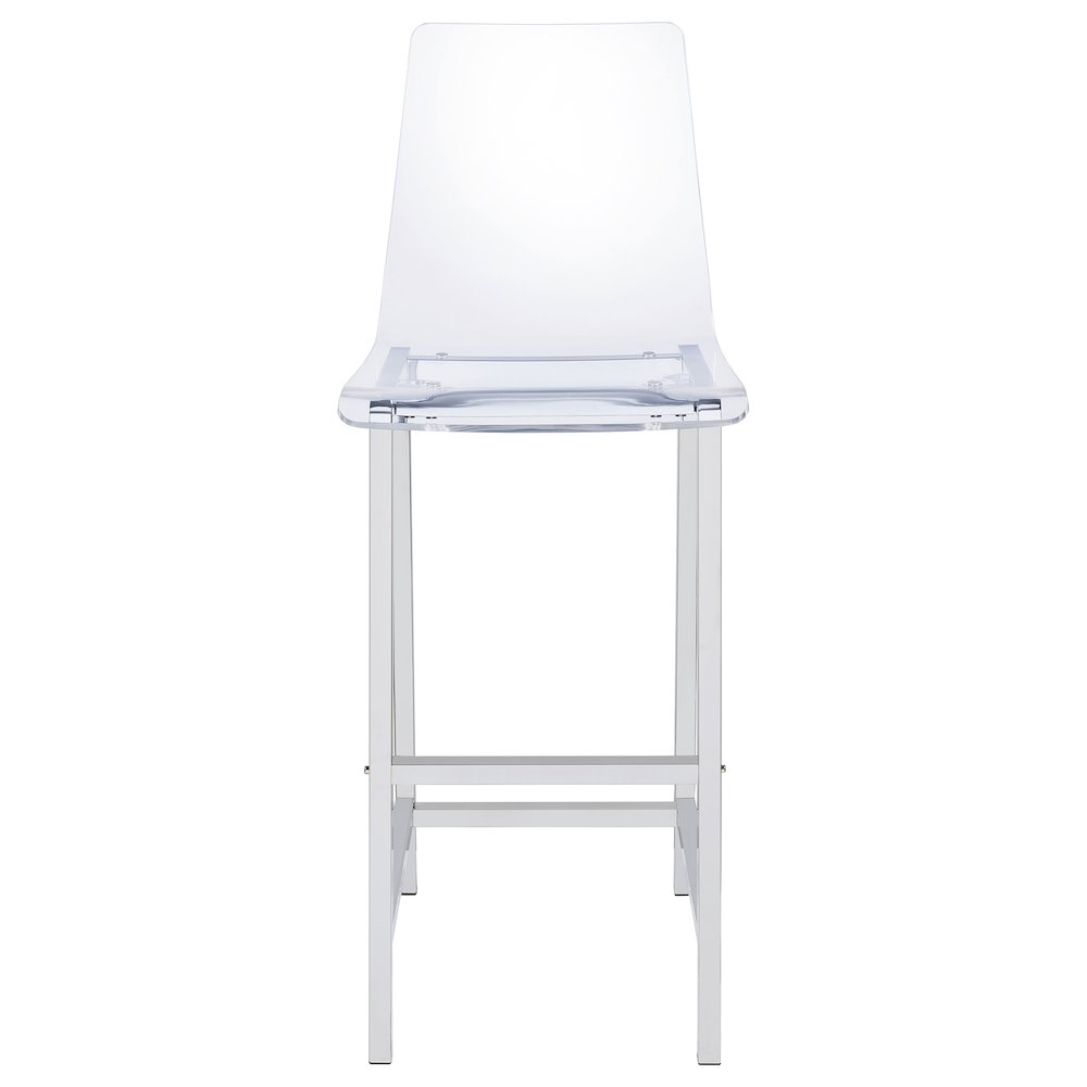 Juelia Clear Acrylic Bar Chair Chrome (Set of 2). Picture 4