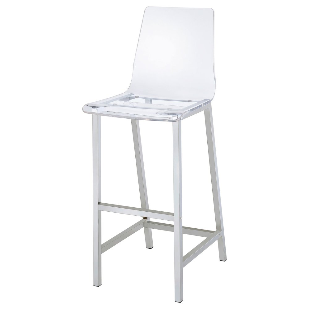 Juelia Clear Acrylic Bar Chair Chrome (Set of 2). Picture 5