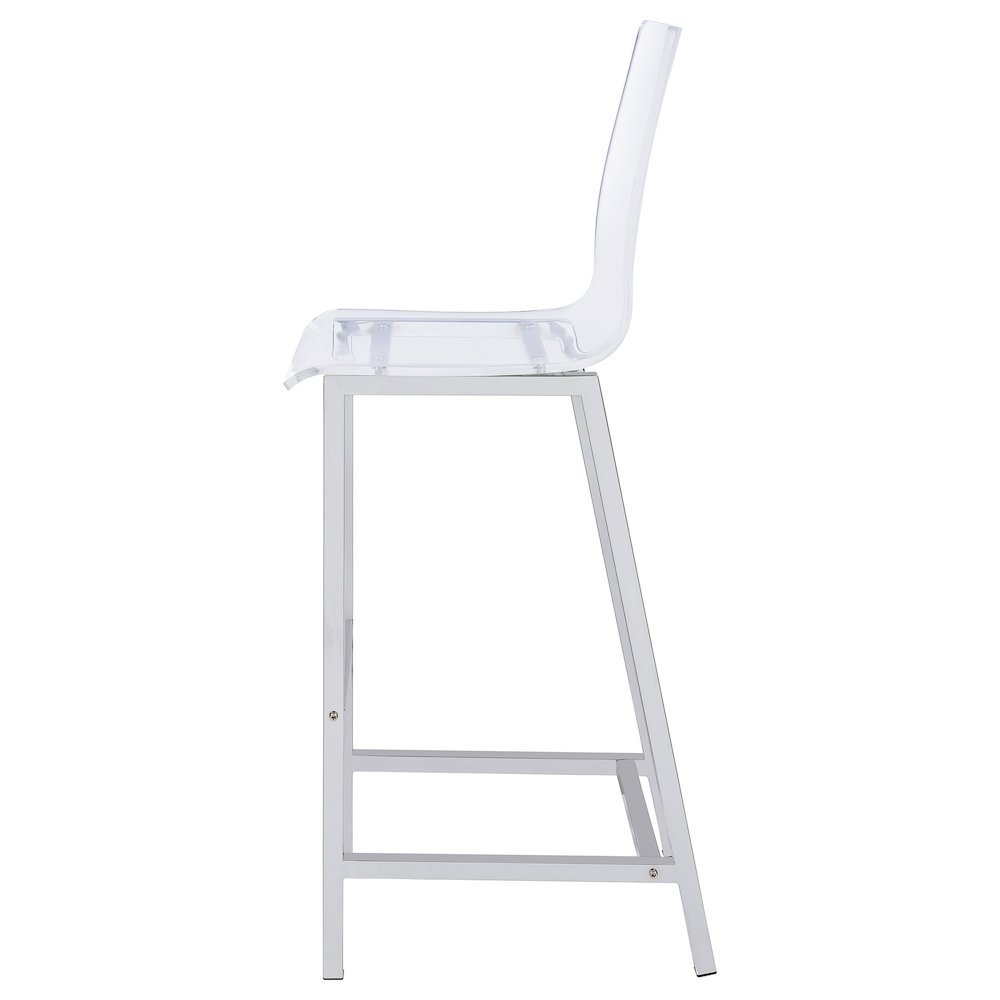 Juelia Clear Acrylic Bar Chair Chrome (Set of 2). Picture 6