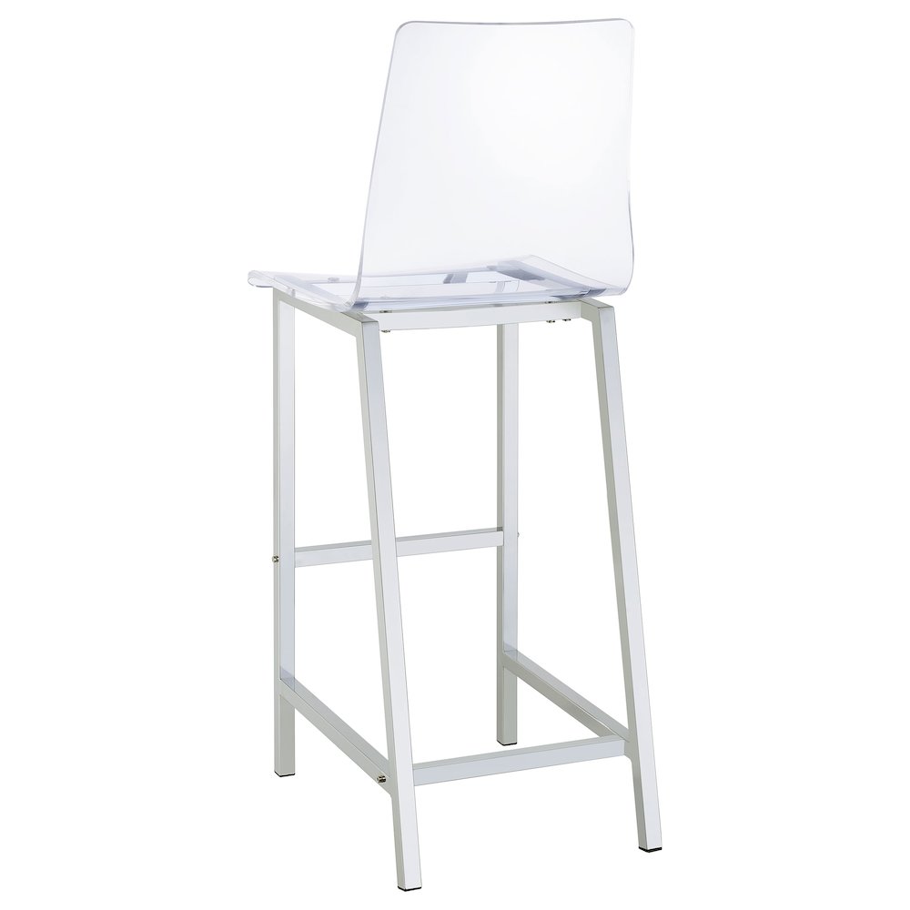 Juelia Clear Acrylic Bar Chair Chrome (Set of 2). Picture 7