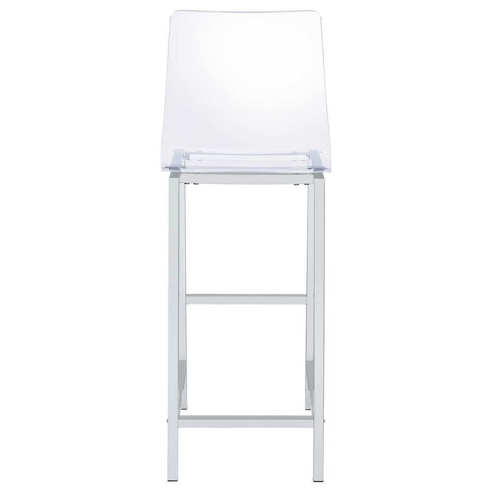 Juelia Clear Acrylic Bar Chair Chrome (Set of 2). Picture 8