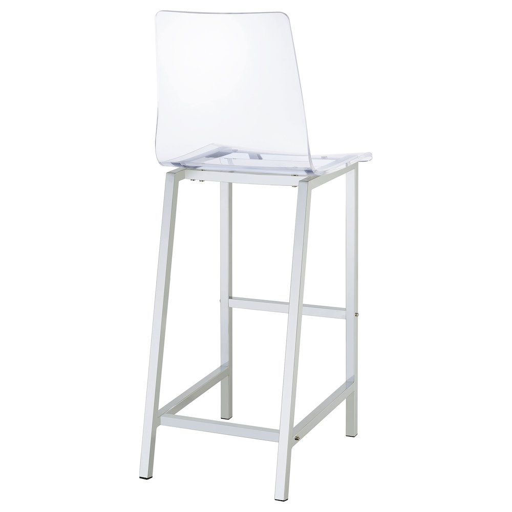 Juelia Clear Acrylic Bar Chair Chrome (Set of 2). Picture 9