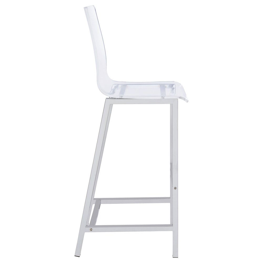 Juelia Clear Acrylic Bar Chair Chrome (Set of 2). Picture 10