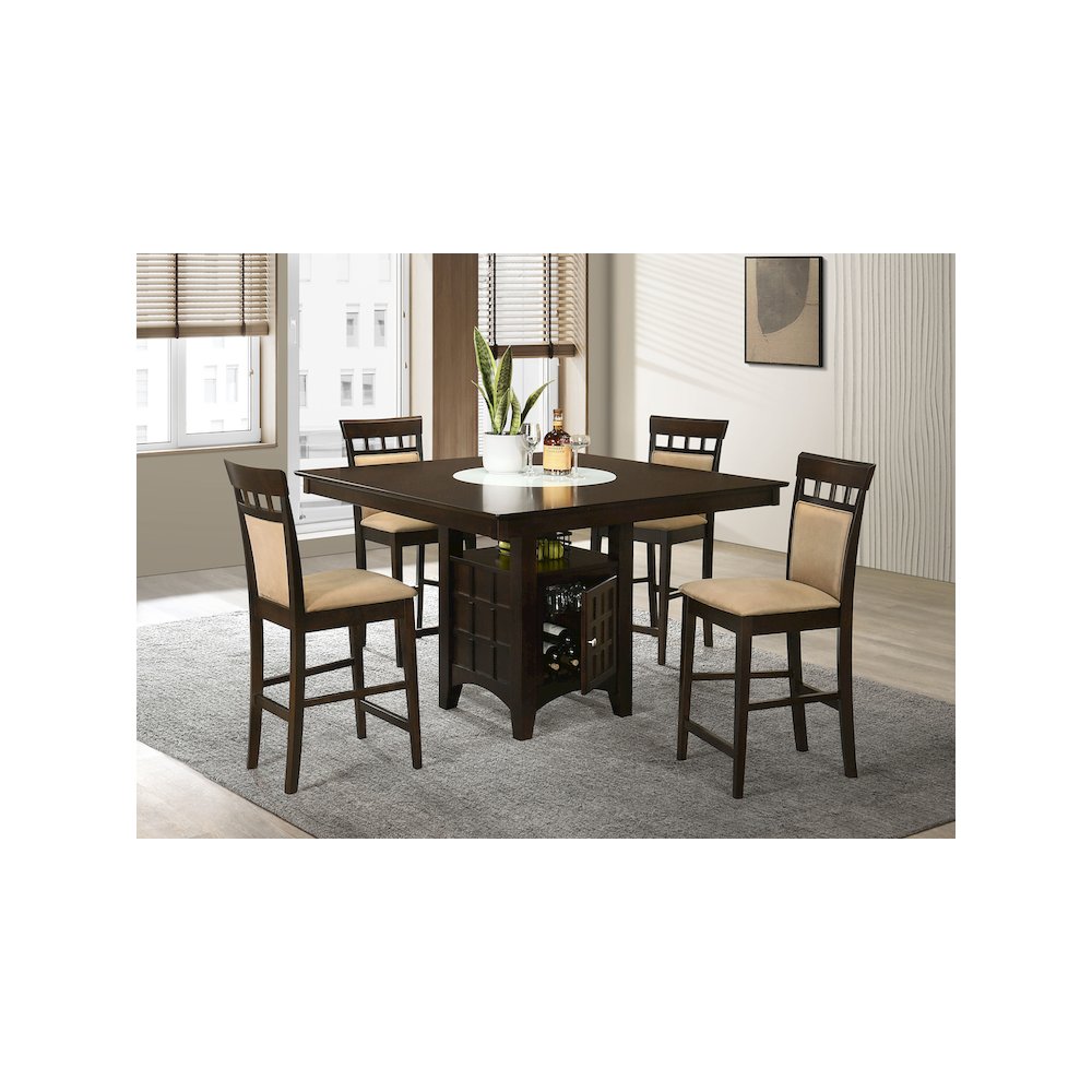 Gabriel 5-piece Square Counter Height Dining Set Cappuccino. Picture 1