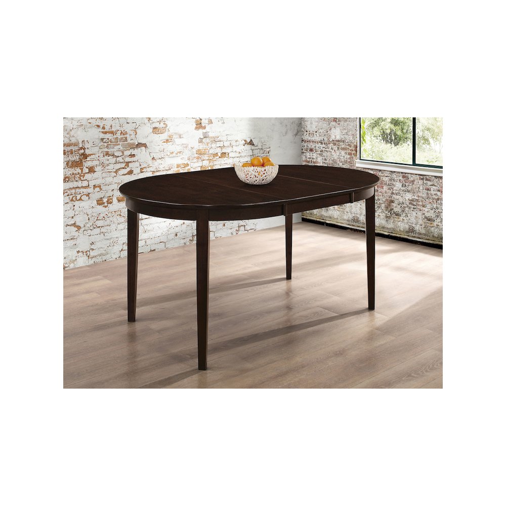 Gabriel Oval 60-inch Extension Leaf Dining Table Cappuccino. Picture 5