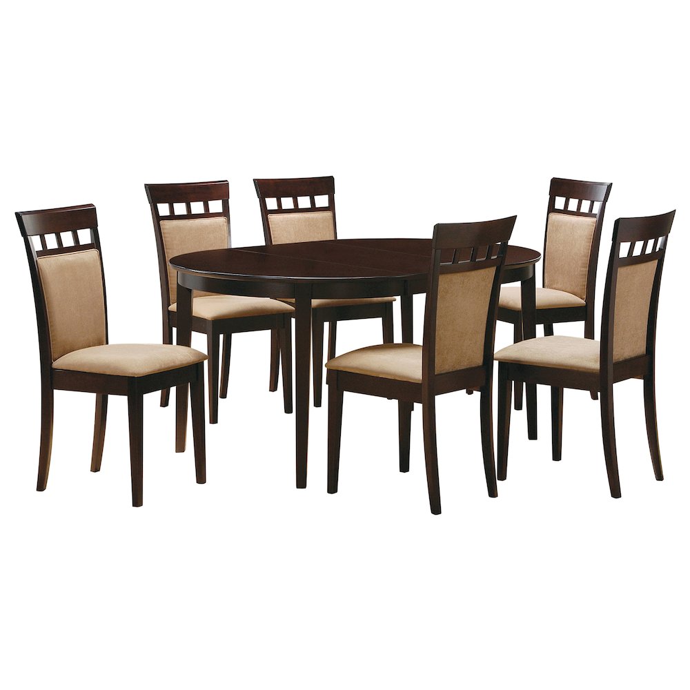 Gabriel 7-piece Extension Leaf Dining Table Set Cappuccino. Picture 1