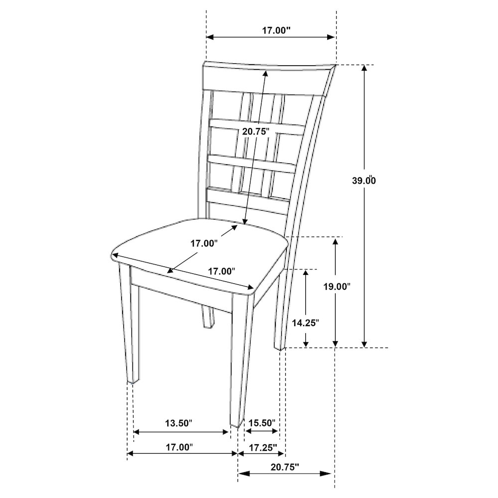 Gabriel Lattice Back Dining Side Chair Cappuccino (Set of 2). Picture 13