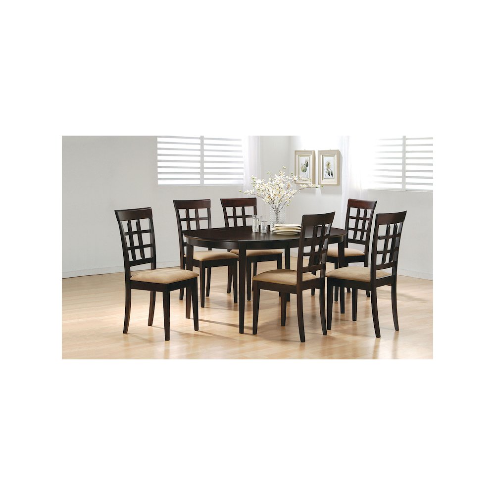 Gabriel Lattice Back Dining Side Chair Cappuccino (Set of 2). Picture 12