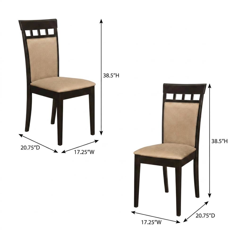 Polyester-Upholstered Wood Dining Side Chair with Closed Back, Set of 2. Picture 5