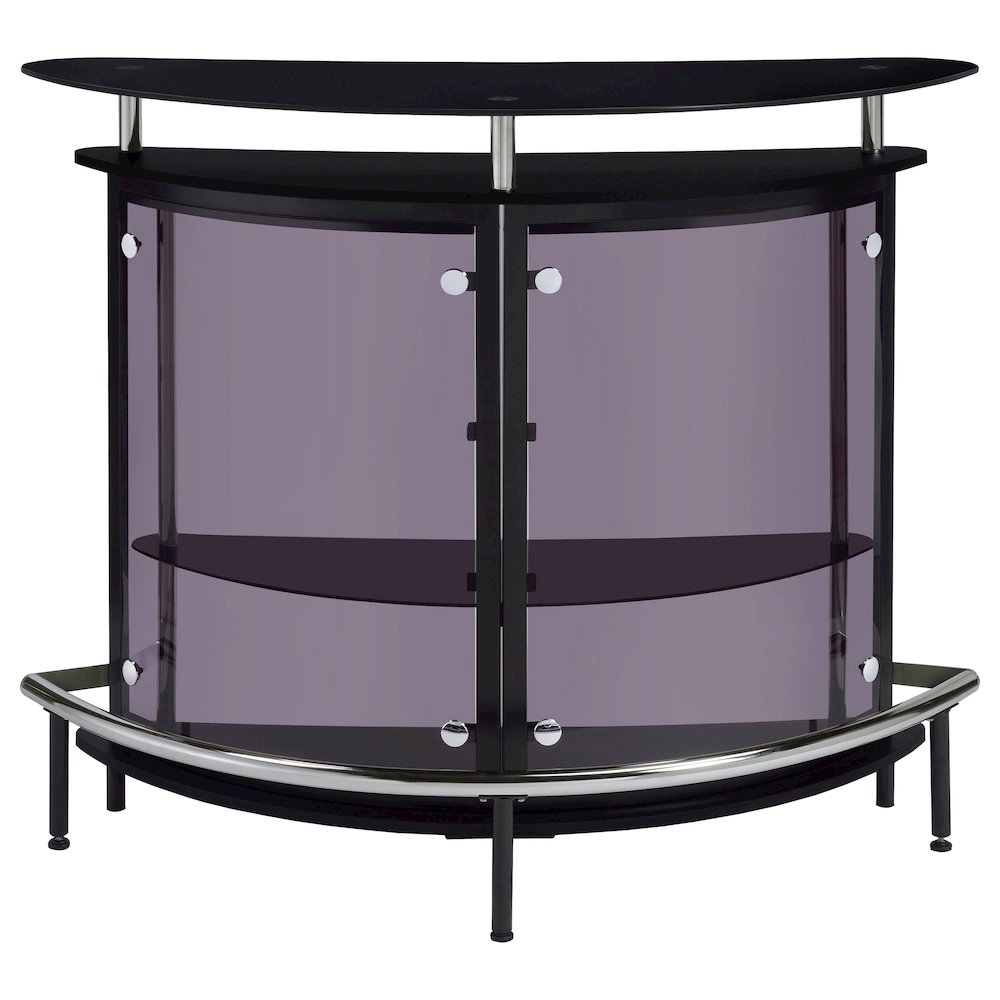 Amarillo Freestanding Glass Top Home Bar Wine Cabinet Black. Picture 3
