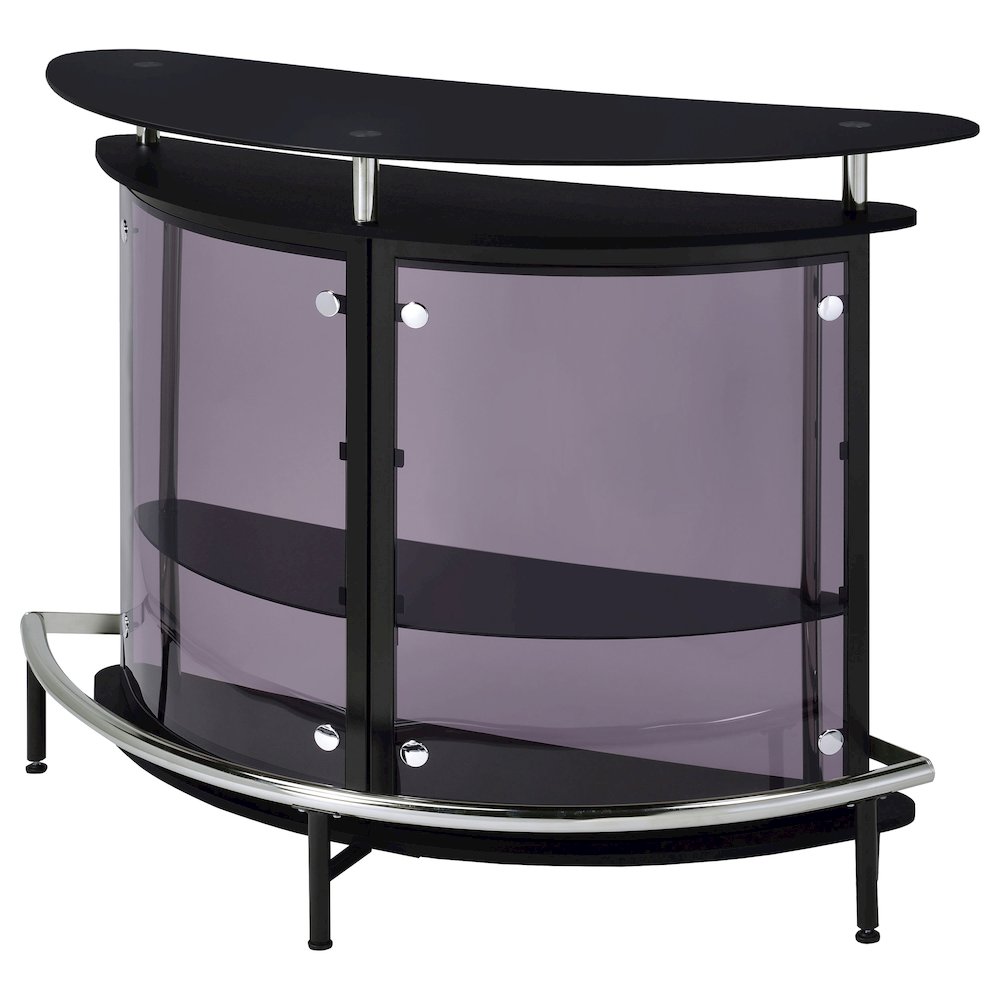 Amarillo Freestanding Glass Top Home Bar Wine Cabinet Black. Picture 4